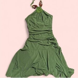 City Triangles Olive Backless Dress
